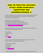 HESI PN PRACTICE 2023/2024 STUDY GUIDE EXAM WITH QUESTIONS AND ANSWERS/GRADED A