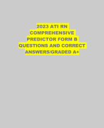 2023 ATI RN COMPREHENSIVE PREDICTOR FORM B QUESTIONS AND CORRECT ANSWERS/GRADED A+ 