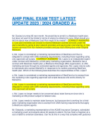 AHIP FINAL EXAM TEST LATEST UPDATE 2023 / 2024 GRADED A+