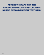 PSYCHOTHERAPY FOR THE ADVANCED PRACTICE PSYCHIATRIC NURSE, SECOND EDITION TEST BANK