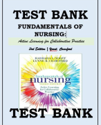 TEST BANK FUNDAMENTALS OF NURSING: ACTIVE LEARNING FOR COLLABORATIVE PRACTICE 3RD, 3E EDITION, BARBARA L YOOST Fundamentals of Nursing 3rd/3e Edition, Yoost Test Bank