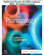 Test Bank Lilleys Pharmacology for Canadian Health Care Practice 4th Edition (Sealock, 2020) | All Chapters Covered