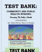 COMMUNITY AND PUBLIC HEALTH NURSING PROMOTING THE PUBLIC’S HEALTH, 10TH EDITION By Cherie Rector, Mary Jo Stanley ,Subject- Medical, Nursing