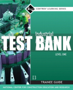 Test Bank For Industrial Maintenance Mechanic, Level 1 3rd Edition All Chapters