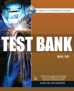 Test Bank For Welding, Level 2 (in Spanish) 4th Edition All Chapters