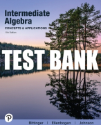 Test Bank For Intermediate Algebra: Concepts and Applications 11th Edition All Chapters