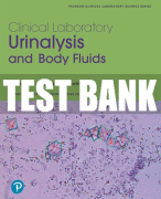 Test Bank For Clinical Laboratory Urinalysis and Body Fluids 1st Edition All Chapters