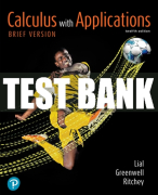 Test Bank For Calculus with Applications, Brief Version 12th Edition All Chapters