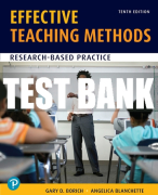 Test Bank For Effective Teaching Methods: Research-Based Practice 10th Edition All Chapters