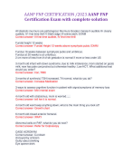 AANP FNP CERTIFICATION /2023 AANP FNP  Certification Exam with complete solution All diastolic murmurs are pathological. Murmurs Grades I-barely II-audible III- clearly audible. IV- first time thrill V-Steth edge VI-entire steth. EXAM Correct answer- III 