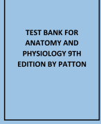 TEST BANK FOR ANATOMY AND PHYSIOLOGY 9TH EDITION BY PATTON ALL CHAPTERS WITH ANSWERS
