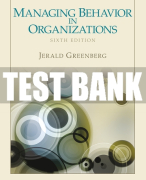 Test Bank For Managing Behavior in Organizations 6th Edition All Chapters