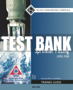 Test Bank For Sprinkler Fitting, Level 4 3rd Edition All Chapters