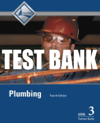Test Bank For Plumbing, Level 3 4th Edition All Chapters