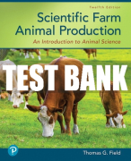 Test Bank For Scientific Farm Animal Production: An Introduction to Animal Science 12th Edition All Chapters