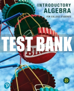 Test Bank For Introductory Algebra for College Students 8th Edition All Chapters