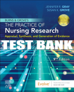 Test Bank For Burns and Grove's The Practice of Nursing Research, 9th - 2021 All Chapters