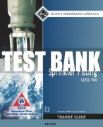 Test Bank For Sprinkler Fitting, Level 2 3rd Edition All Chapters