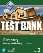 Test Bank For Carpentry Framing & Finish, Level 2 5th Edition All Chapters