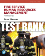 Test Bank For Fire Service Human Resources Management 4th Edition All Chapters