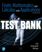 Test Bank For Finite Mathematics and Calculus with Applications 11th Edition All Chapters