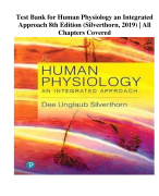 Test Bank for Human Physiology an Integrated Approach 8th Edition (Silverthorn, 2019) | All Chapters