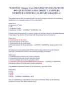 WEB WOC Ostomy Care 2023-2024 TEST BANK WITH  400+ QUESTIONS AND CORRECT ANSWERS  (VERIFIED ANSWERS) | ALREADY GRADED A+ The patient who is NPO for several days is at risk for atrophy 