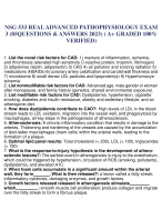 NSG 533 REAL ADVANCED PATHOPHYSIOLOGY EXAM  3 (85QUESTIONS & ANSWERS 2023) ( A+ GRADED 100%  VERIFIED