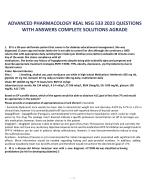 ADVANCED PHARMACOLOGY REAL NSG 533 2023 QUESTIONS  WITH ANSWERS COMPLETE SOLUTIONS AGRADE