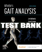 Test Bank For Whittle's Gait Analysis, 6th - 2023 All Chapters