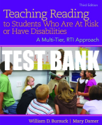 Test Bank For Teaching Reading to Students Who Are At Risk or Have Disabilities: A Multi-Tier, RTI Approach 3rd Edition All Chapters
