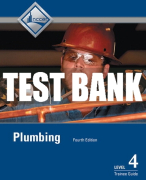Test Bank For Plumbing, Level 4 4th Edition All Chapters