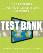 Test Bank For Prealgebra and Introductory Algebra 4th Edition All Chapters
