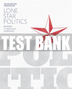 Test Bank For Lone Star Politics, 2014 Elections and Updates Edition 2nd Edition All Chapters