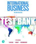 Test Bank For International Business: The New Realities 5th Edition All Chapters