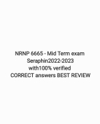 NRNP 6665 - Mid Term exam Seraphin2022-2023 with100% verified  CORRECT answers BEST REVIEW