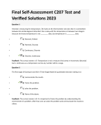 Final Self-Assessment C207 Test and Verified Solutions 2023