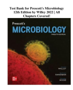 Test Bank for Prescott's Microbiology 12th Edition by Willey 2022 | All Chapters Covered!
