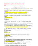 Hesi Mental Health Psych Exit Exam (V1, V2, V3) 2022-2023