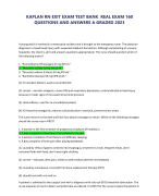 KAPLAN RN EXIT EXAM TEST BANK  REAL EXAM 160 QUESTIONS AND ANSWERS A GRADED 2023
