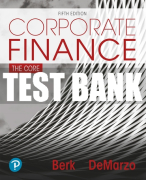 Test Bank For Corporate Finance: The Core 5th Edition All Chapters