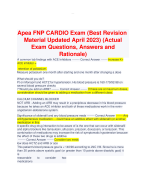 Apea FNP CARDIO Exam (Best Revision Material Updated April 2023) (Actual Exam Questions, Answers and Rationale)