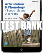 Test Bank For Articulation and Phonology in Speech Sound Disorders: A Clinical Focus 6th Edition All Chapters