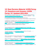 101 Best Revision Material/ AORN Periop 101 Questions and Answers/ AORN  Periop 101 Updated 2023-2024