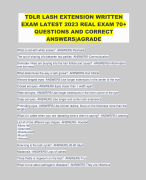 TDLR LASH EXTENSION WRITTEN EXAM LATEST 2023 REAL EXAM 70+ QUESTIONS AND CORRECT ANSWERS|AGRADE 