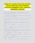 NASM CPT LATEST 2023-2024 ACTUAL EXAM QUESTIONS AND CORRECT DETAILED ANSWERS (100% VERIFIED ANSWERS) |AGRADE 