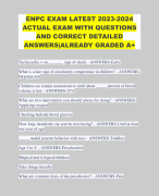 ENPC EXAM LATEST 2023-2024 ACTUAL EXAM WITH QUESTIONS AND CORRECT DETAILED ANSWERS|ALREADY GRADED A+ 