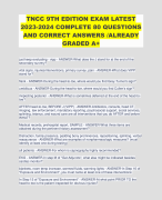 TNCC 9TH EDITION EXAM LATEST 2023-2024 COMPLETE 80 QUESTIONS AND CORRECT ANSWERS /ALREADY GRADED A+ 