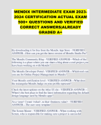 MENDIX INTERMEDIATE EXAM 20232024 CERTIFICATION ACTUAL EXAM 500+ QUESTIONS AND VERIFIED CORRECT ANSWERS|ALREADY GRADED A+