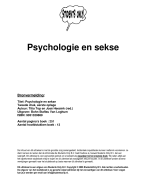 Psychologie en sekse Samenvatting 
